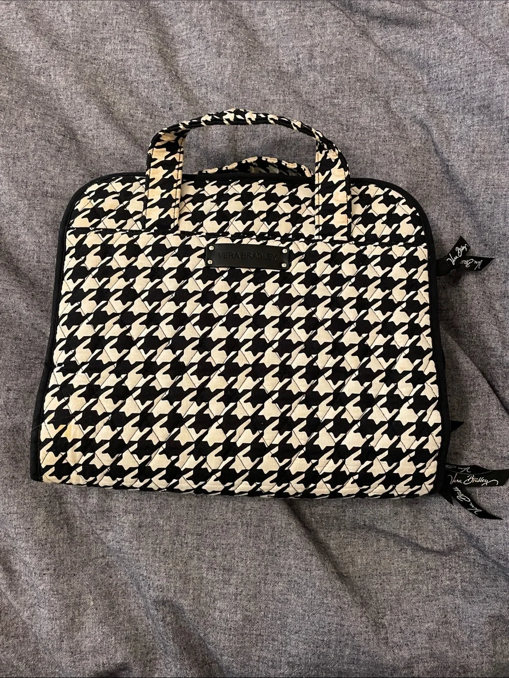 VERA BRADLEY Hanging Organizer Travel Toiletry Bag Black + White | GUC